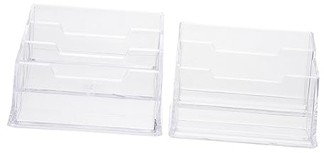 DOITOOL 2 Pièces Étui à Cartes de Visite Pratique Support à Cartes Acrylique Boîte Multifonctionnelle pour Rangement
