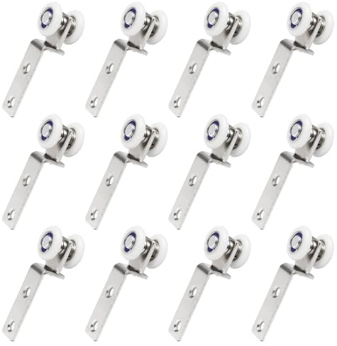 Dagran Lot de 12 Roulette Porte Coulissante 19mm Suspendue Roulette Porte Coulissante Placard pour Douche Rideaux Stores Vénitiens Meubles, Haute Capacité de Charge, Résistant à la Déformation