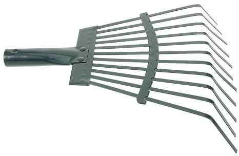 SHINEOFI Rastrello da Giardino in Acciaio al Carbonio 11 Denti Piccolo Rastrello per Foglie e Radici Attrezzo Manuale per Giardinaggio in Spazi Ristretti per Prato e Aiuole