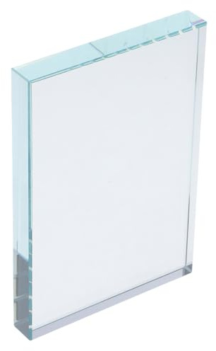 DECORNIJIA Pisapapeles de vidrio cuadrado de cristal transparente Bloque de vidrio pesado para caligrafía y accesorios de costura para proyectos creativos de manualidades y decoración de escritorio