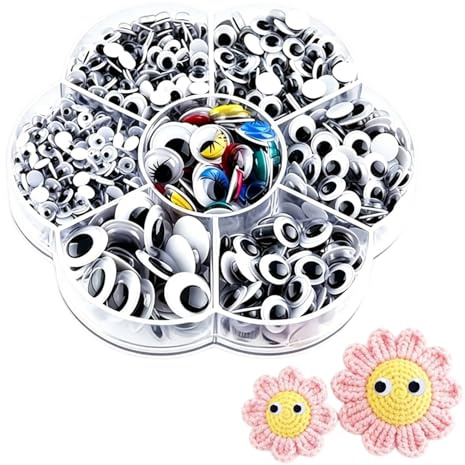MNYXIS 700 Pezzi Occhietti Adesivi per Lavoretti, Occhi per Pupazzi e Amigurumi, Occhietti Mobili in Plastica per Fai da Te, Scrapbooking e Decorazioni, occhi adesivi per lavoretti con Scatola