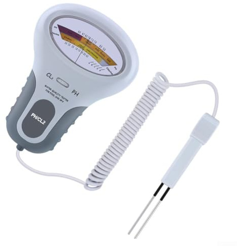 Sawhamale PC102 - Misuratore digitale 2 in 1 per pH e cloro per piscine, spa, acquari e acqua di rubinetto, tester elettronico di qualità dell'acqua con ampio display LCD, alloggiamento in plastica
