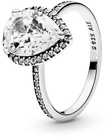 PANDORA Anillo en plata de ley Lágrima Radiante 196251 CZ 56 MUJER