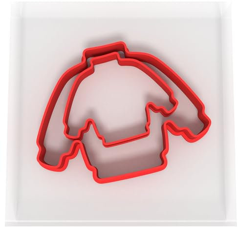 Custom Cutters Jumper Shape Cookie Cutters | Set of 2 Plastic Cutters for Baking, Fondant, Clay, Pastry, Icing, Jewellery (5CM + 8CM)