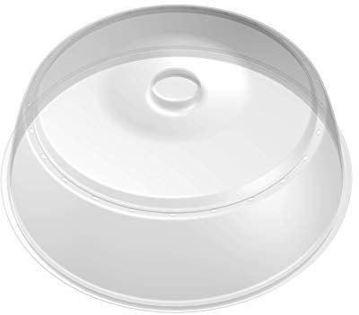 BranQ - Home Essential - Cubierta para microondas, plástico sin BPA, transparente, diámetro 27 x 9 cm