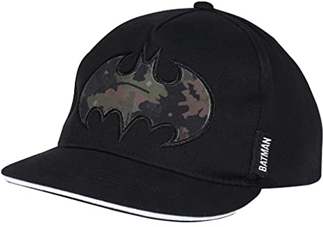 DC Comics Batman Boys Camo Bat Baseball Cap, Black, One Size