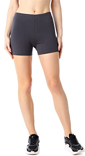 Bellivalini Damen Kurze Leggings aus Bio-Baumwolle BLV50-186 (Graphite, M)
