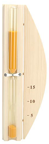 Sauna Hourglass Timer,Classic Wall Mounted Sand Hour Glass,15Minutes Accurate Heat Resistant Wooden Rotating Hourglass Timer,Wooden Hourglass Sand Timer for Sauna Room Homeand Restaurants