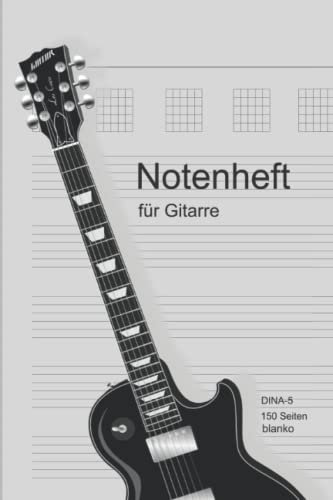 Gitarren Tabulatur Buch: Tabulatoren für Gitarristen | Noten, Accorde und Melodien in TAB notieren | Eigenes Inhaltsverzeichnis | Gitarre Zubehör | 150 Seiten