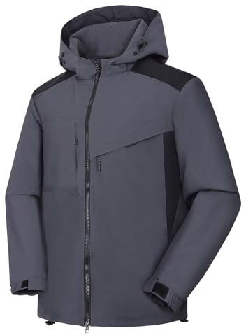 Taoyoule Abrigo Impermeable para Hombre Chaqueta para La Lluvia de Montaña al Aire Libre Cortavientos Ligero Chaqueta Informal de Otoño para Senderismo y Pesca