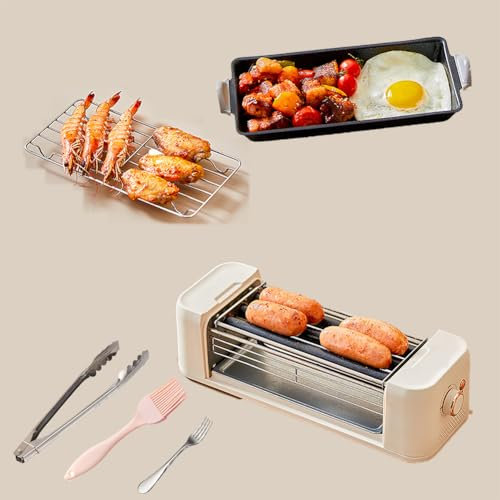 Macchina per Hot Dog, Mini Macchina per Hot Dog per Salsicce alla Griglia da 500 W con Coperchio, Interruttore Rotativo, Rivestimento Antiaderente, Facile da Pulire, Riscaldamento Uniforme A 360°