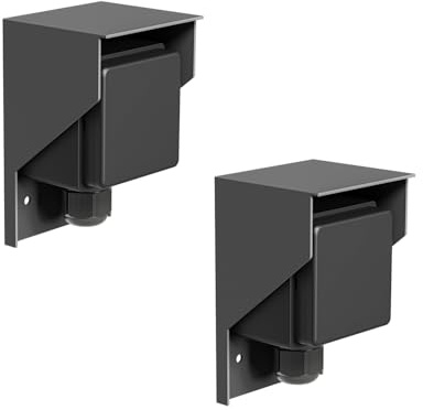 ledscom.de 2 Stück Aufputz Steckdose PIWI für außen, IP44, 1-fach, anthrazit