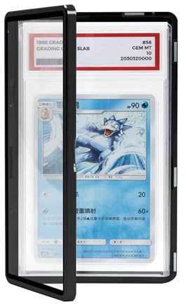 Magnetic Graded Card Slab Guard - Premium Aluminum Showcase for PSA Slab, Slab Guard with UV-Resistant Tempered Glass, Personalized Slab Bumper for Collectors, Black