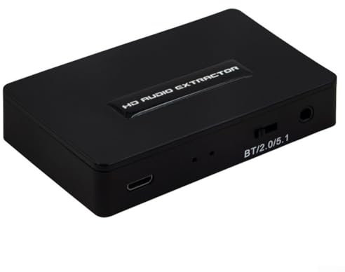 4K Audio Extractor Splitter, To 3.5mm Adapter With BT V5.0& SPDIF Stereo Analog Audio Adapter Compatible With For DTS-HD, For Dolby TrueHD, And LPCM 7.1