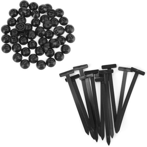 BOXOB Juego de 20 Hebillas Universales Nailon para Bridas Cables, Correas Bridas con 20 Soportes Autoblocantes Herramienta Versátil Correas de Sujeción para la Reparación Diaria del Coche