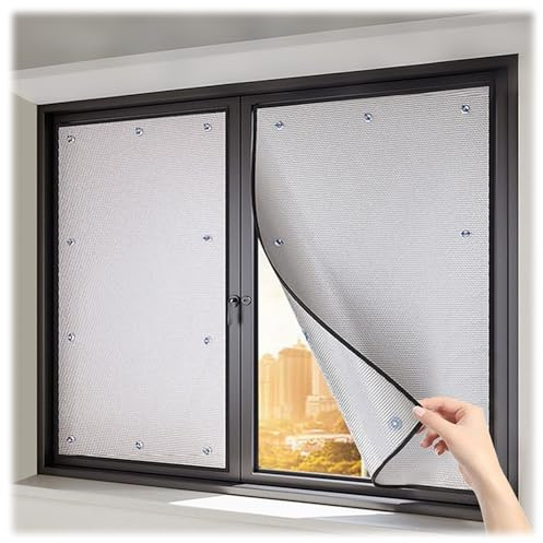 Película Aislante para Cristales 8mm Láminas Protección Solar Papel Aluminio Ventana Anti-Calor Película Privacidad para Casa Oficina Coche(Gris,60cm x 100cm)