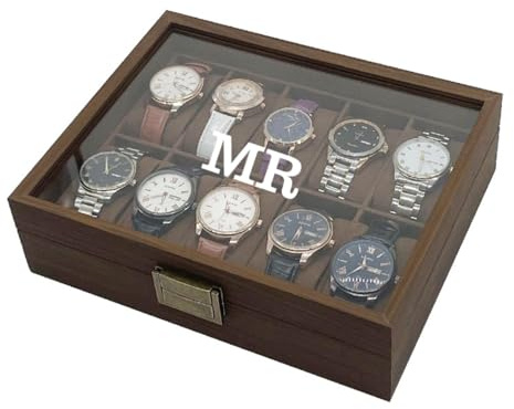 MFCHICIFY Regalo personalizado para hombres, día del padre, almacenamiento de relojes personalizado, caja de reloj grabada personalizada para hombres, caja de reloj, regalo personalizado para él y