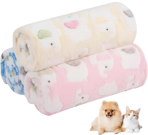SrgPui Cat Blanket, 3 Pcs 40 * 60cm Pet Blankets For Dogs And Cats, Soft Fleece Throws For Indoor Pets, Washable Kitten Blanket For Furniture Protection And Travel,Warm Pet Blanket For Sofa And Beds