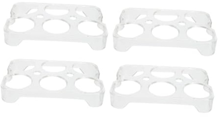 IWOWHERO Set 4 Pezzi Portauova da Frigorifero Impilabile in Plastica, Vassoio Porta 6 Uova Design Antiscivolo per Conservazione Sicura e Organizzazione in Cucina
