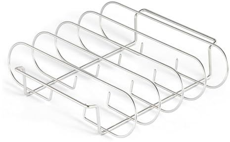 Supporto Per Costine Per Griglia - Portagriglia Verticale Grande In Acciaio Inossidabile Con 4 Fessure - Supporto Per Di E Costine - Per Cucina Domestica Picnic All Aperto Campeggio