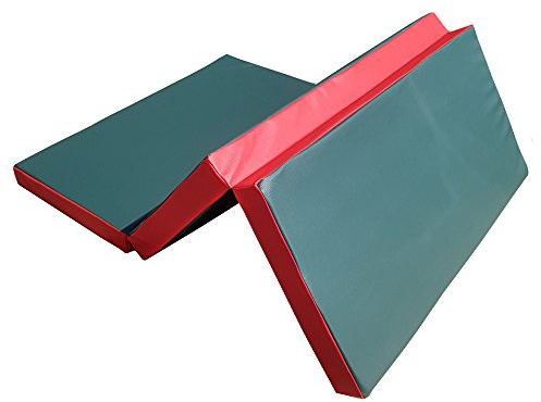 NiroSport Materassino di Caduta 210 x 100 x 8 cm pieghevole Tappetino da Allenamento Tappetino da Ginnastica per Esercizi Fitness Stuoia Sportiva Gym Mat impermeabile, verde/rosso