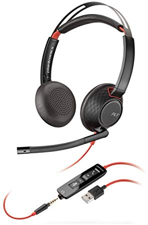 Plantronics Blackwire C5220 Binaural Headset with USB-A & 3.5 mm Jack, Black