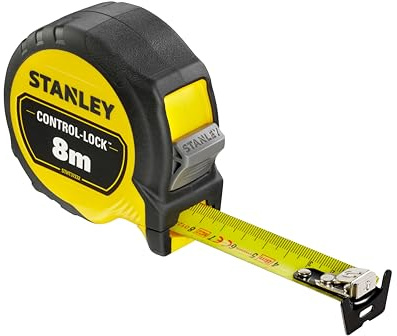 STANLEY Flexomètre Control-Lock 8m x 25mm pour Professionnels et Bricoleurs - Précision et Praticité Assurées