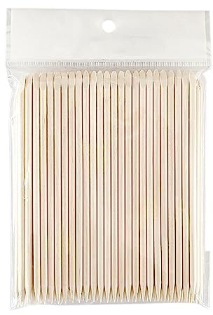 Nail Orange Sticks, Wooden Sticks, for Double Heads Multi Functional Cuticle Pusher Remover Nail Cleaning (100pcs)