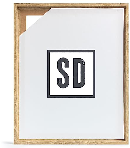 Stallmann Design Skuggram, för kilram, 20 x 30 cm, Sonoma-ek, MDF-ram, för dukar med djupeffekt, med monteringstillbehör, ram utan glas och bakvägg