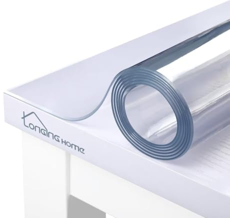 Longing Home PVC Lámina Transparente 2mm, Borde Biselado, Mantel Transparente Protección Mesa, Tamaño Seleccionable(Ancho 120 cm x Largo 100 cm)