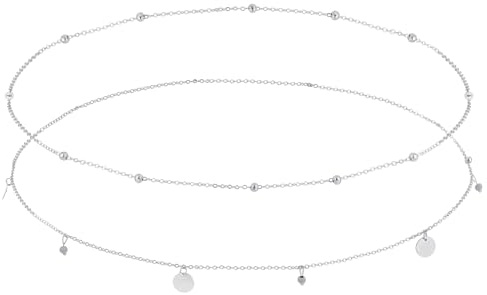 Gold/Silver Plated Waist Chains for Women Layered Belly Chain Sexy Bikini Waist Chain Adjustable Body Chain Jewelry for Women(Silver)