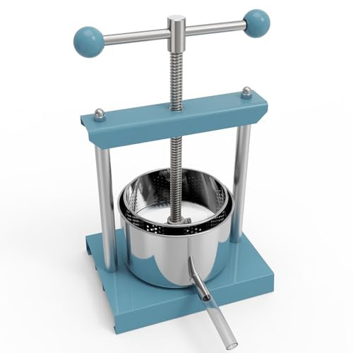 SQUEEZE master Presse à fruits, 0,8 gallon/3 litres, bleu, pour fromage, teinture, herbes, fruits, vin, presse-fruits et vin, presse-agrumes, en acier inoxydable et fer pour jus, cidre, vin, huile