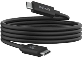 Belkin Connect USB4 Cable (4ft/1.2M Power Cable), USB-C to USB-C Cable w/ 240W Power Delivery + 20Gbps - USB4 Compliant Power Cable, Compatible with MacBook, Windows, Chromebook, & More