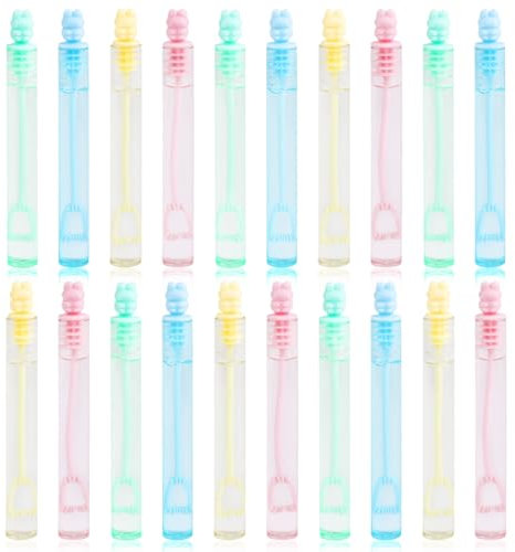 SULOLI 20pcs Bulles de Savon，Mini Tubes de Bulles de Savon-Bâtons à Bulles-Jouets à Bulles pour Anniversaire d'enfant Mariage Halloween Noël et Jeux Exterieur（10.5 * 1.2cm） (Lapin)