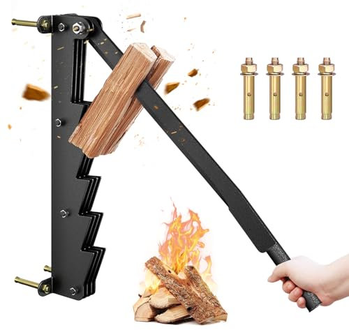 Cortador de Troncos Manual, Divisor de Leña Portátil Montado en la Pared, Montado en la Pared, Divisor Leña Montaje En Pared Divisor De Leña, Partidor de Troncos para Uso Doméstico y Exterior