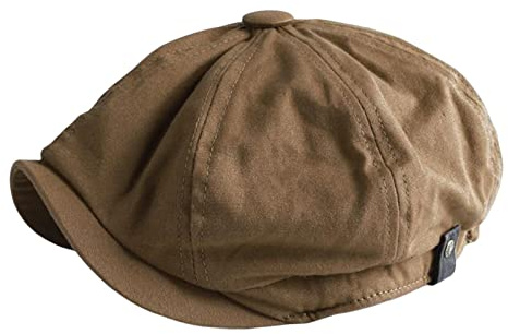 LeeQinersw Cappello Da Giornalaio Da Uomo in Stile Britannico Retrò, Berretti, Morbido Copricapo a 8 Pannelli con Visiera Ottagonale, Cappello Piatto per L'estat, marrone L