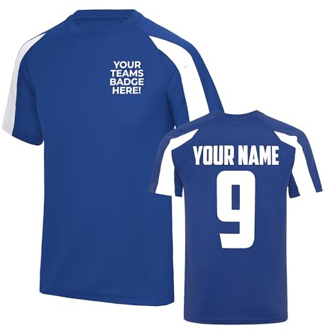 Mens Custom Football Shirt Activewear Sunday League Pub Team Kit 5 7 11 a Side Club Shirts Personalised Name and Number