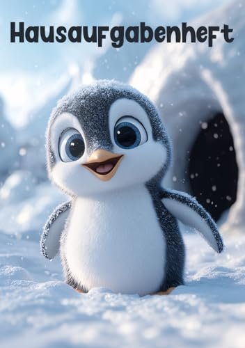 Hausaufgabenheft Pinguin: Schulplaner mit Stundenplänen in DIN A5 für Grundschule oder Gymnasium mit Süßem Design für Jungs & Mädels