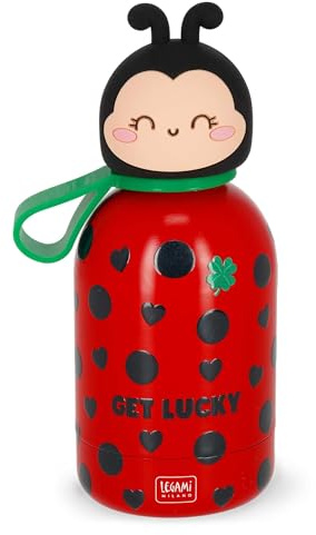 Legami - Thermos pour enfants Hot&Cold BFF, motif Ladybug, en acier inoxydable 18/8 à double paroi, fermeture hermétique, garde au chaud pendant 12 heures