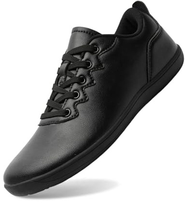 Zapatos descalzos anchos unisex para hombres y mujeres, zapatillas de deporte, zapatos ligeros y cómodos, Negro , 43 EU Ancho