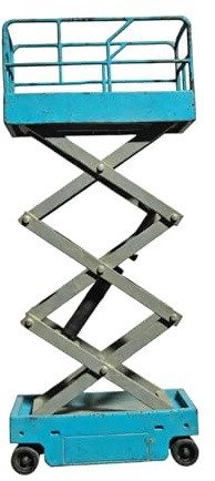KiBcsLic Elevadora de Tijera, Modelo de Trabajo, Equipo de Reparación, Ilustración a Escala 1/64, Utilería Fotográfica, Simulación Clásica para Pers, Azul Viejo