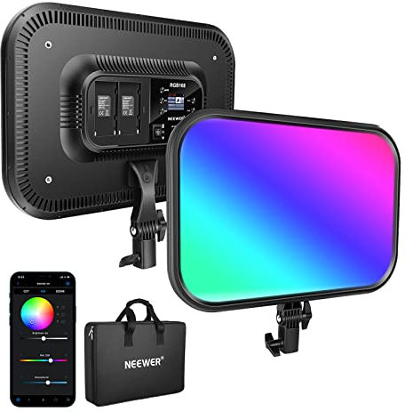 NEEWER 18.3 RGB LED Video Light Panel with APP Control, 360°Full Color, 1 Pack 60W Dimmable 2500K~8500K RGB LED Panel CRI/TLCI 97+ with 17 Special Scenes Effect for Game YouTube Zoom Photography