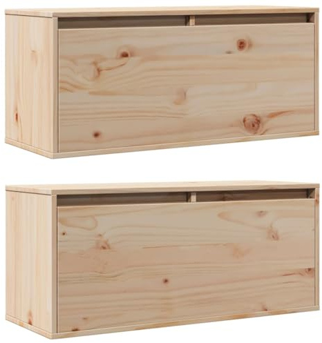 vidaXL Pensili 2 pz 80x30x35 cm in Legno Massello di Pino