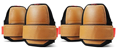 Biviwan Leather Knee Pads, One Strap Non-slip Knee Pads, Machine Washable, Durable,Large Size