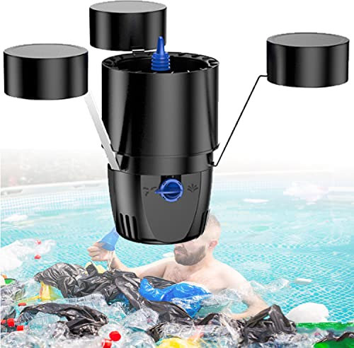 LINTAIZUO Skimmer de Bassin, Nettoyeur Automatique de Piscine, extracteur de Surface de Piscine, écumoire et clarificateur, écumoire Flottante à Aspiration pour étang