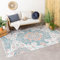 FRAAI | Home & Living Outdoor Teppich Boho - Vedra Medaillon Blau - Wetterfest - Polypropylen - Flachgewebe - Garten/Terrasse - Terrasse - Rug
