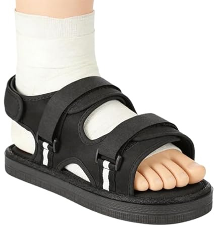 TCNGKIJIUK Femme Homme Chaussure de Plâtre Postopératoire Chaussure de Rééducation Ouvert à Pieds Chaussures de Soutien Blessées Chaussures Antidérapantes pour Fractures Chausson de Marche Réglable