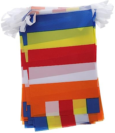 Parliky Bandiera Di Preghiera Del Buddha a Cinque Colori in Poliestere, Stendardo Buddista Appeso Resistente Per Decorazione Di Templi e Cortili, Per Scopi Spirituali e Cerimonie Di Preghiera