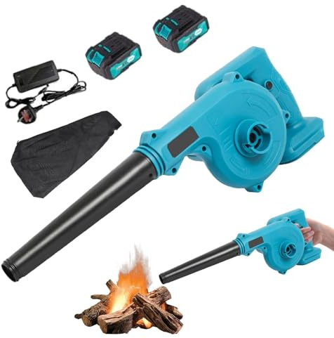 Soplador de hojas eléctrico: soplador de hojas 20 V 2 en 1, aspirador de hojas inalámbrico para soplar hojas, eliminar el polvo y mantener el césped, soplador eléctrico