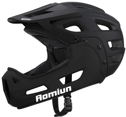 Mountainbike Helm, Integralhelm, Fahrradhelm für Erwachsene, Motorradhelme für Männer Herren Damen mit Abnehmbarem Kinnschutz und Visier zum Mountainbiken